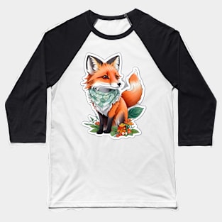 Cute Red Fox Baseball T-Shirt